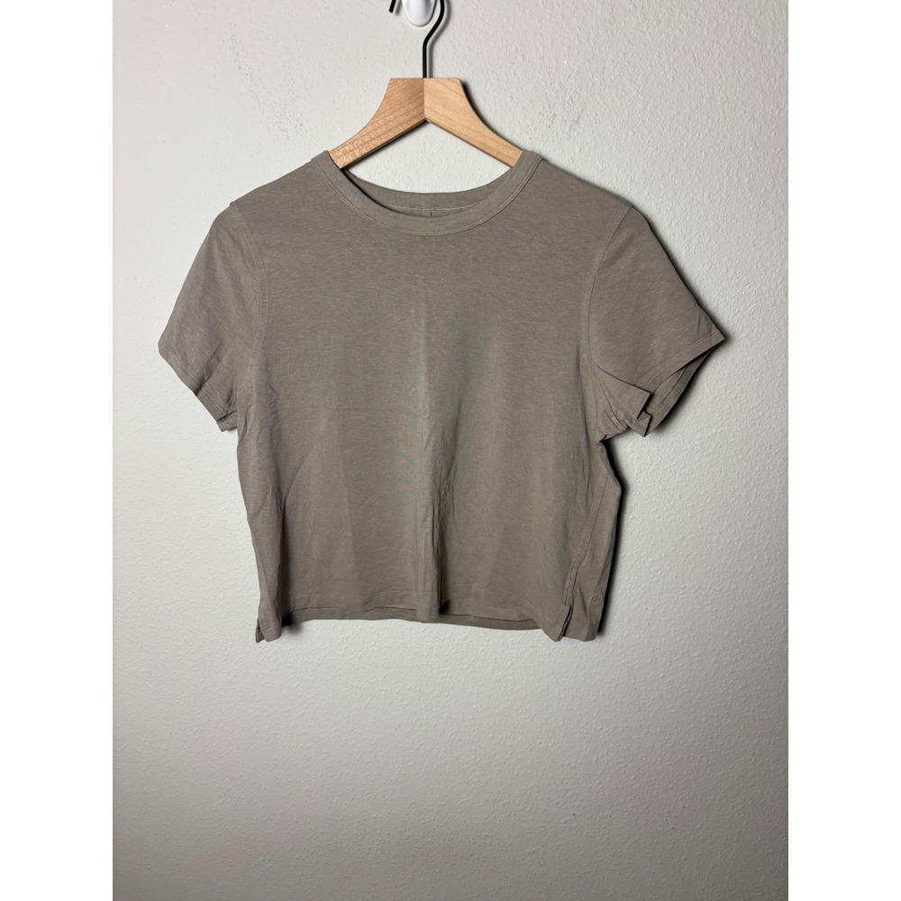 Lululemon Classic-Fit Cotton-Blend T-Shirt Nomad Tan Size 8 Short Sleeve Tee